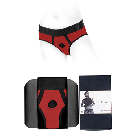 SpareParts Tomboi Nylon Briefs Harness Red/Black Size 5XL-0