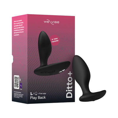 We-Vibe Ditto+ Rechargeable Remote-Controlled Silicone Vibrating Anal Plug Satin Black-0