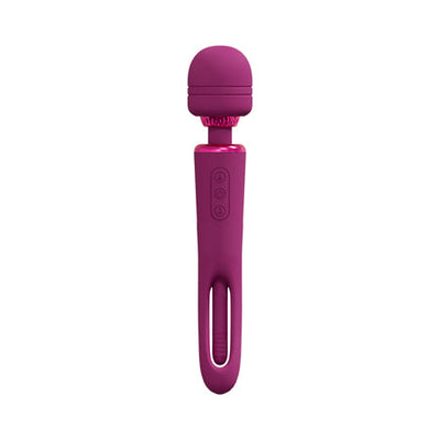 VIVE KIKU Rechargeable Double Ended Wand with Innovative G-Spot Flapping Stimulator Pink-0