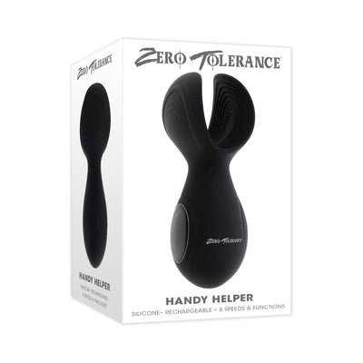 Zero Tolerance Handy Helper Rechargeable Vibrating Stroker Silicone Black-0