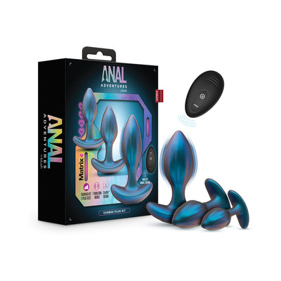 Anal Adventures Matrix Cosmos Plug Kit Lunar Blue-0