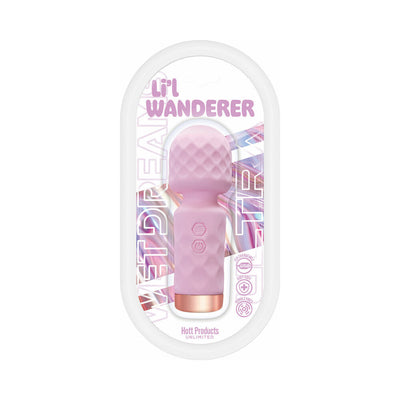 Wet Dreams Lil' Wanderer Mini Massage Wand Multi-Speed Silicone Pink-0