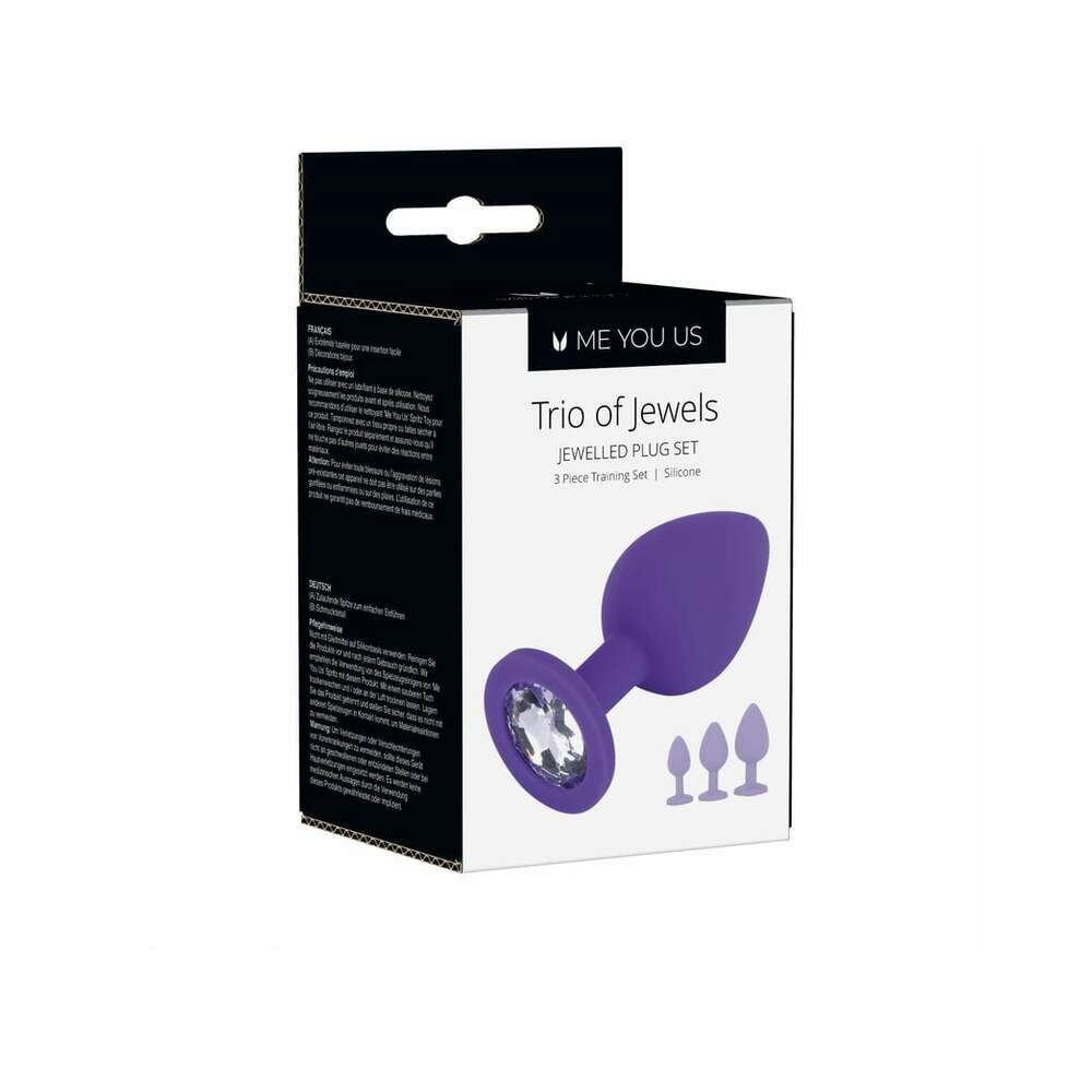 Me You Us Trio of Jewels 3-Piece Training Plug Set Purple-0