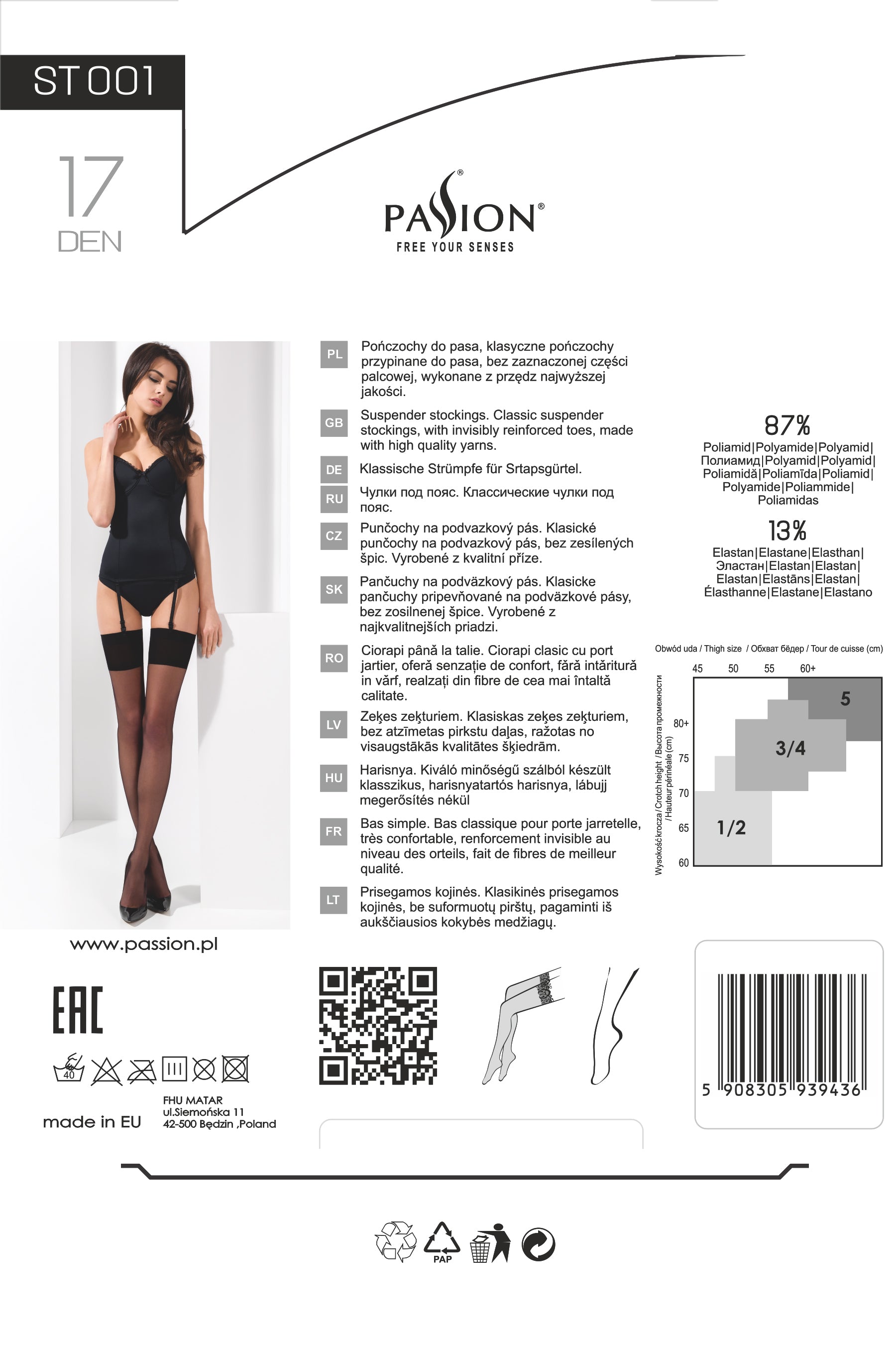 Stockings ST001 red - 3/4-1