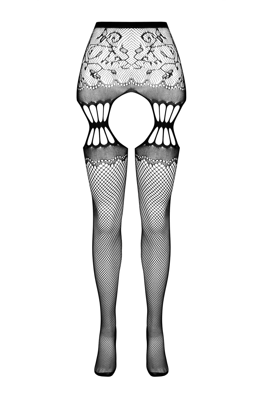 open tights S027 black - S/M-8