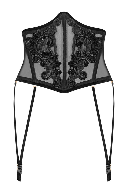 2018 Women Tulle Waspie with embroidery, suspenders and belt - 44-0