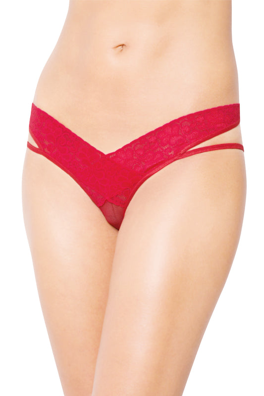 red Thong ouvert 2438 - M/L-0