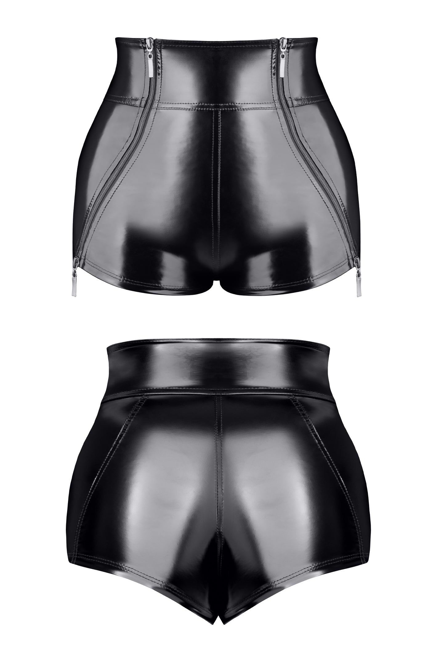 black vinyl Shorts TDMona001 - 2XL-0