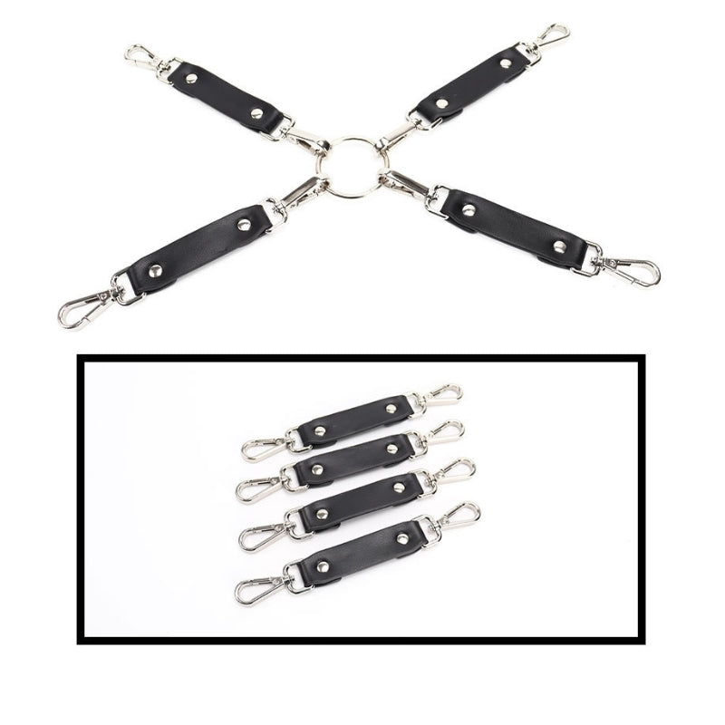 Wholesale Inlaid Bead Chain Bondage Equipment Set in PU Leather cross buk