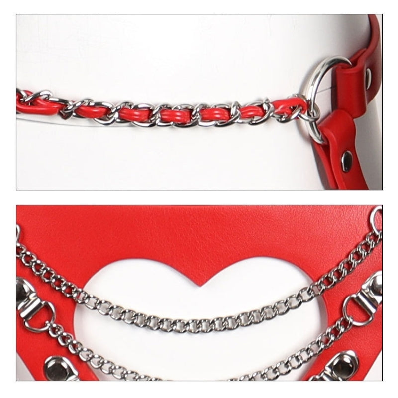 Wholesale Kinky Leather Wear Bondage Bra and Panty Set details