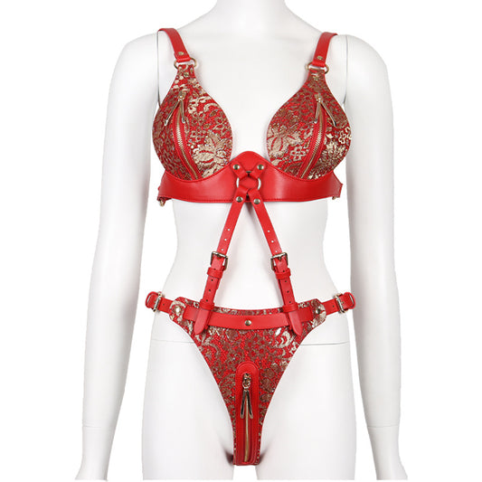 Wholesale Kinky Party Wear Leather Bondage Lingerie