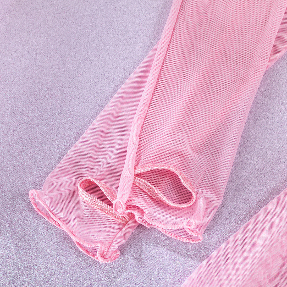 Wholesale Pink Corset Top with Mesh Sleeves-11