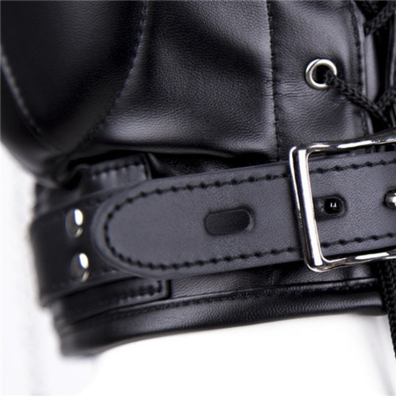 Wholesale Sexy Bondage Mask with Leather Dominatrix Hood Back Details