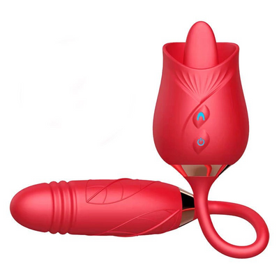YW Clit Licking & G-Spot Thrusting Rose Vibrator-0