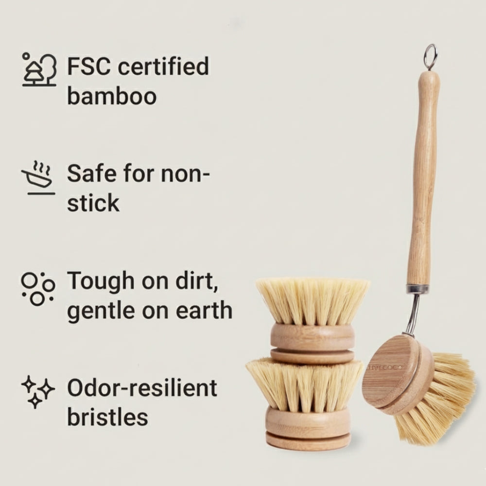 Eco Dish Cleaning Replacement Brushes (Pack of 3)