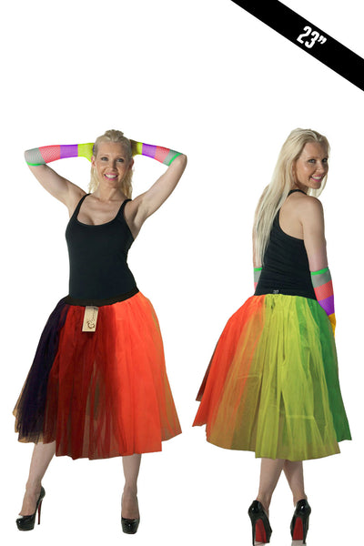 Wickedfun Women 3 Layer Rainbow Ladies Tutu Skirt (Approx 23 Inches Long)-0