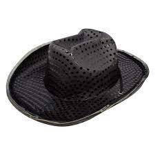 Wickedfun Black Sequin Cowboy Hat-0