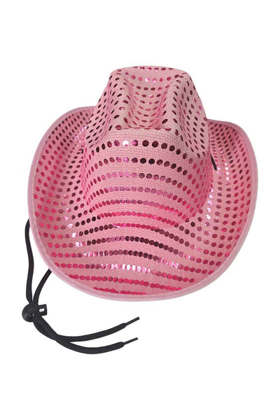 Wickedfun Pink Sequin Cowboy Hat-0